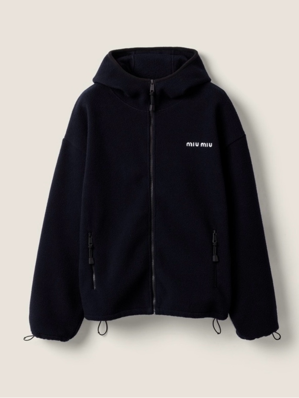 Miu Miu Navy Zip Up Fleece Jacket Coat Sweater~S,Small